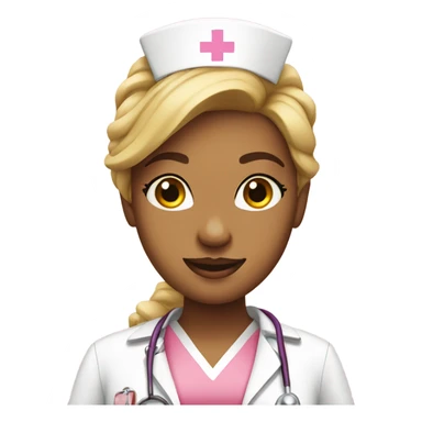 Pretty nurse in pink sticker