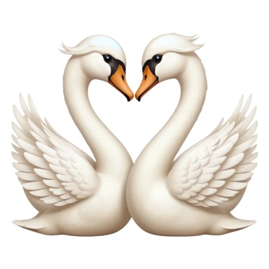 Two swan kissing emoji sticker