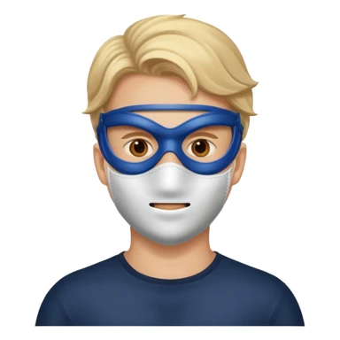 남자사람이 입에 마스크 쓰고 사진 찍힌 이모지 sticker