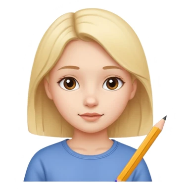 a girl who is drawing cute herself  sticker