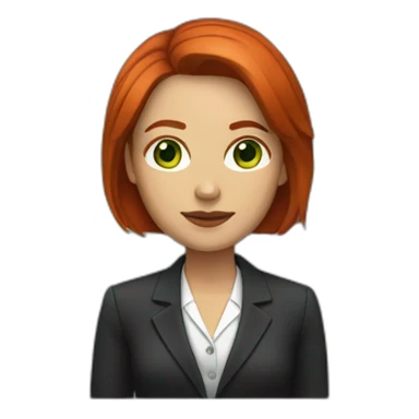 Lawyer woman with a bob red hair and green eyes sticker