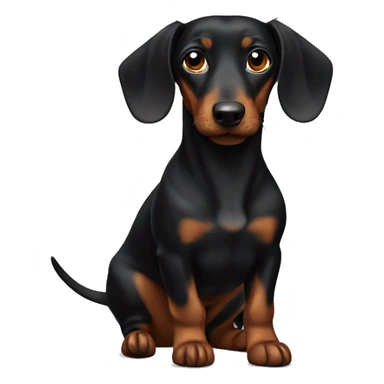 black dashund With small ears sticker