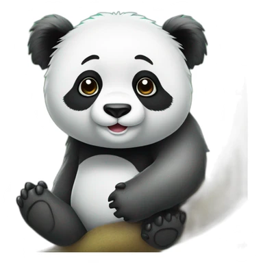 Panda sur un koala sticker
