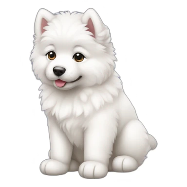 samoyed sit puppy full body sticker
