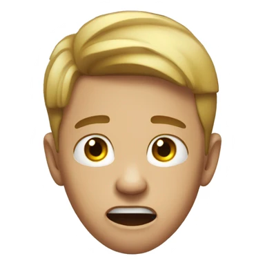 Young man with panic face sticker