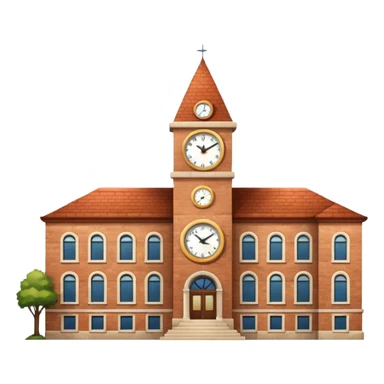 Campus building with clock tower sticker