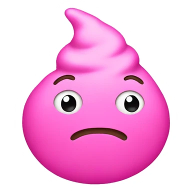 poop emoji in pink sticker