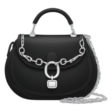 Black purse with silver cross chain sticker