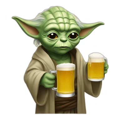 Yoda drinking beer sticker