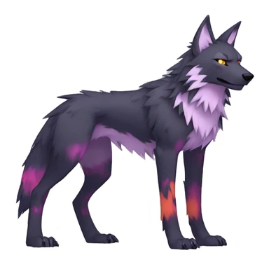 Edgy Colorful Digimon-Fakemon-Wolf with edgy markings full body sticker