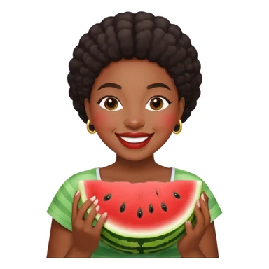 Black woman eating watermelon sticker