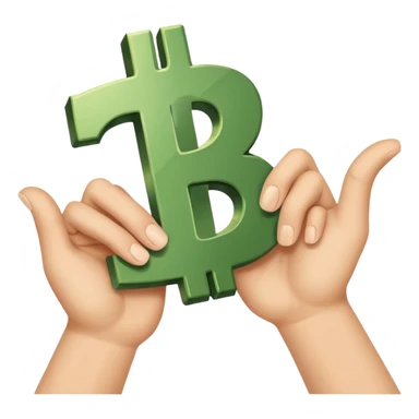 hand holding dollar sign sticker