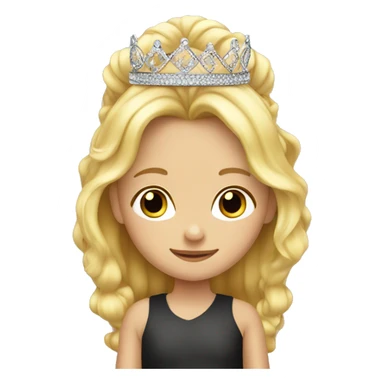 Blonde child tiara sticker