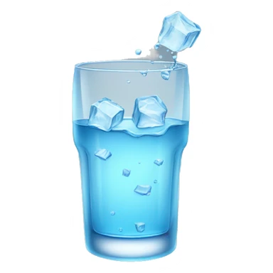 Glass of water with ice sticker