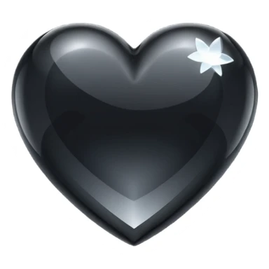 Black crystal heart sticker