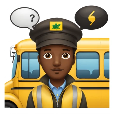 a school bus with a jamaican man saying bomboclat ("BOMBOCLAT' in speech bubble in front of the man) sticker