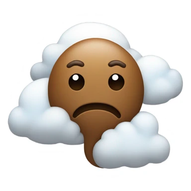 Poop emoji with tiny clouds around it  sticker