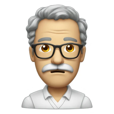 angry professor with glasses and moustache and beard neck sticker