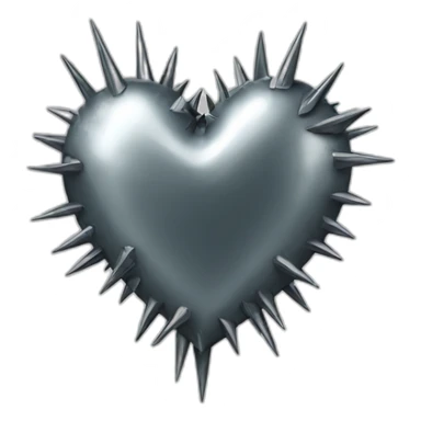 metal heart with spikes sticker