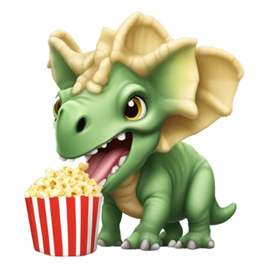 Triceratops eating popcorn sticker