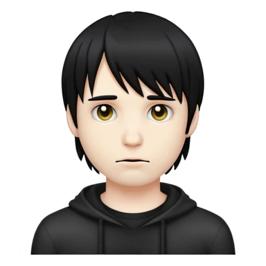 Make a emoji emo guy hair with a typical emo bangs.  sticker