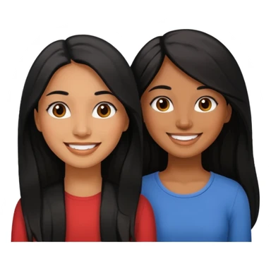 Maestras morenas de cabello negro y largo sticker