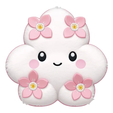 Cute Pastel pink and white Cherry Blossom Sakura Plushie sticker