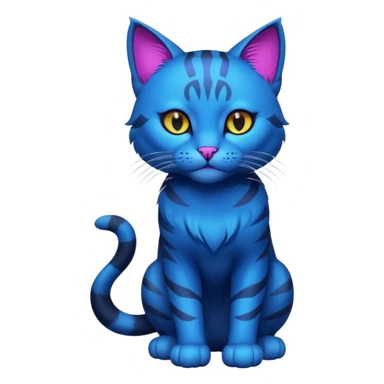 Realistic wild real life dark neon-blue feline (full body) sticker