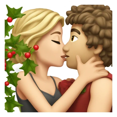 Girlfriend and I kissing under mistletoe sticker