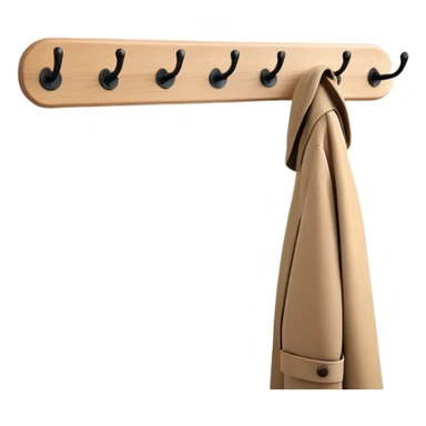 minimalist wall-mounted coat rack with clean lines and rounded hooks sticker
