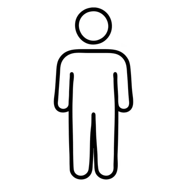 human figure with natural body type, neutral pose, simple style sticker