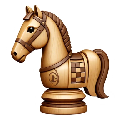a trojan horse in the style of a chess piece sticker