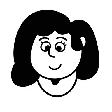 A human face with dark hair sticker