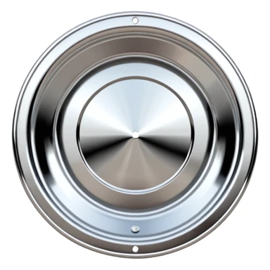 Emoji of a polished chrome rim with deep dish style and subtle reflections sticker