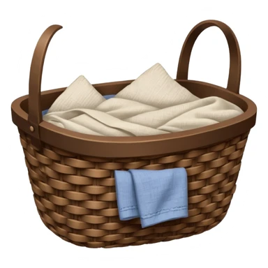 A woven raffia dark Brown basket with fresh washed linen sticker