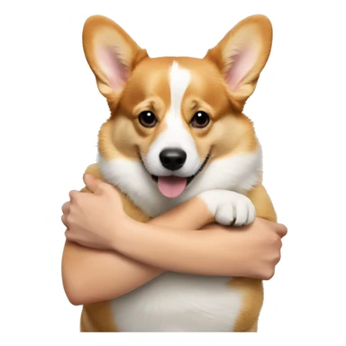 corgi in the arms of a blonde sticker