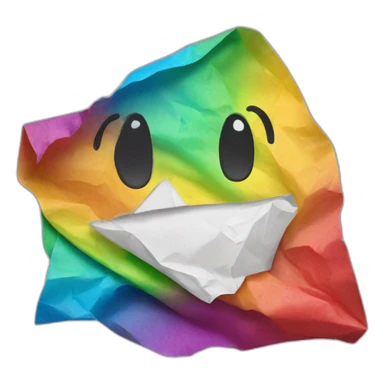 rainbow crumpled paper sticker