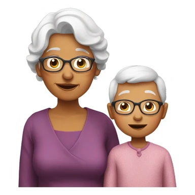 grandma with young boy sticker
