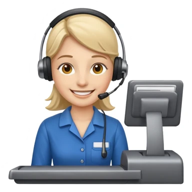 Cashier + headset + till sticker