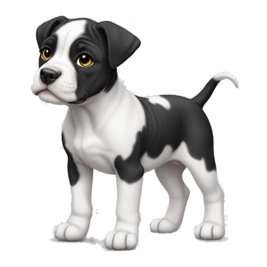 Black and white English staffordshire puppy full body sticker