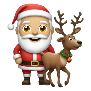 Santa with reindeer  sticker