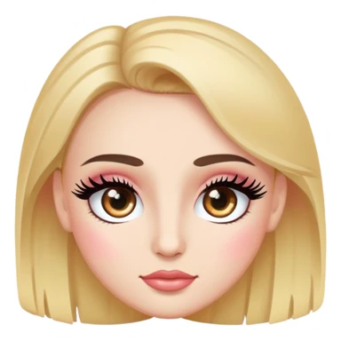 face with eyelashes and blush with bright eyes sticker