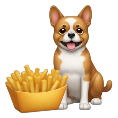 Des frites un chien un chat des frites des cacahuètes sticker
