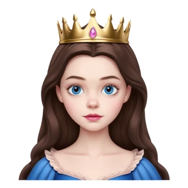 Elle fanning as princess Aurora in Maleficent but with chocolate brown hair and blue eyes, slightly bigger pink lips. sticker
