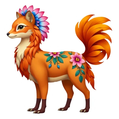 Colorful exotic floral Falvie-Fionbri, full body sticker