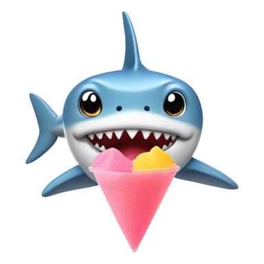 Shark sniffing sherbet sticker