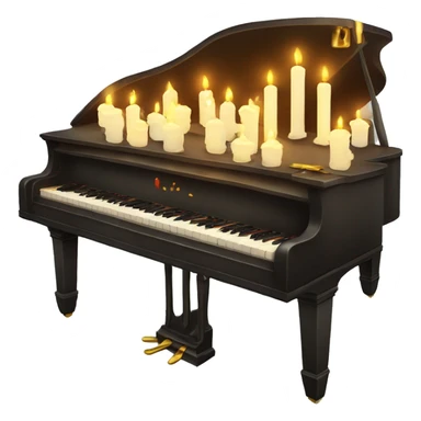 vintage piano with melted candles on top sticker