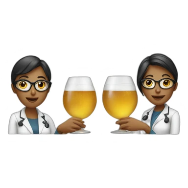 four drinking female scientists sticker