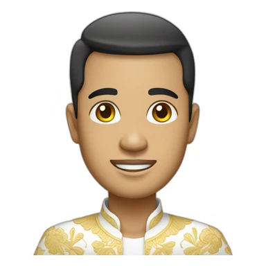 indonesian man in traditional white balinese suit sticker