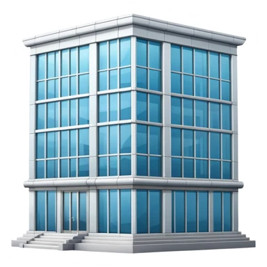 generate realistic detailed bank glass building in 3d style sticker